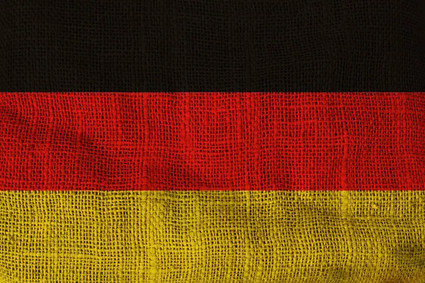 National flag of germany printed on coarse fabr — Stock Photo, Image