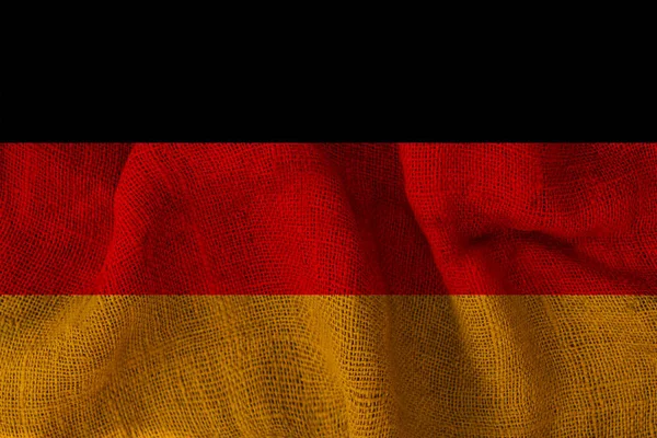 Bandeira do país da Alemanha sobre a textura de uma tela áspera — Fotografia de Stock