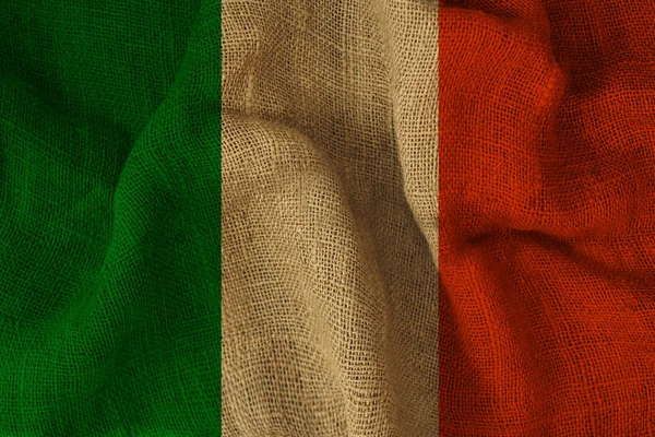 Флаг Ирландии на плетеной холсте — стоковое фото