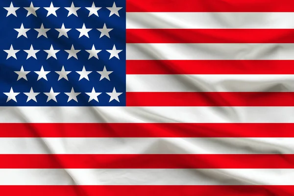 Silk nationale vlag van de VS met plooien — Stockfoto