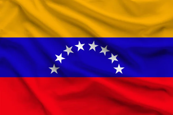 Selyemhajó, venezuelai nemzeti zászlaja, redővel — Stock Fotó