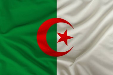 Yumuşak kıvrımlar ile ipek Cezayir renkli bayrak