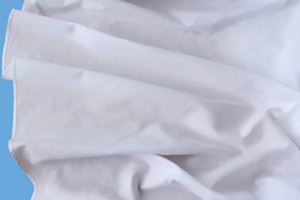 Blanco, algodón, pliegues de satén — Foto de Stock