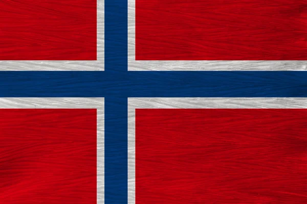 Beautiful national flag of Norway on soft silk with soft folds, close-up, copy space — Stock Photo, Image