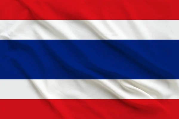 Nationella flaggan i Thailand, Thai, Asien på silke — Stockfoto