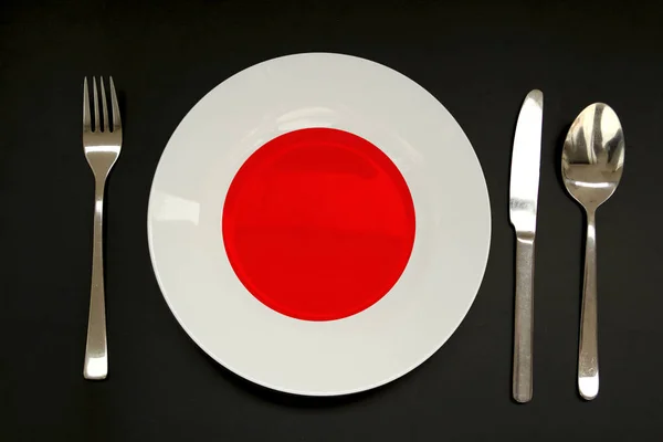 Skylt med Japans stats flagga, kopiera utrymme — Stockfoto