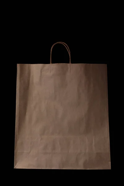 空のクラフト紙袋、モキャップ、廃棄物なしの生産コンセプト、エコロジー — ストック写真