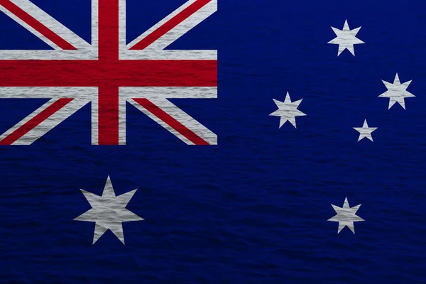 Australia bandera sobre el agua ondulación textura, concepto de recursos naturales, agua potable, marina — Foto de Stock