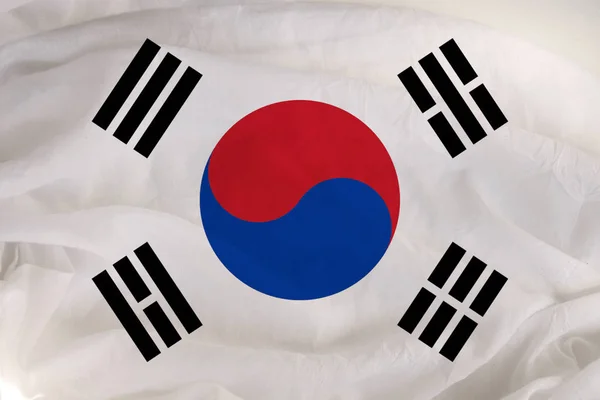 Bandeira nacional da Coreia do Sul, um símbolo do turismo, imigração, política — Fotografia de Stock