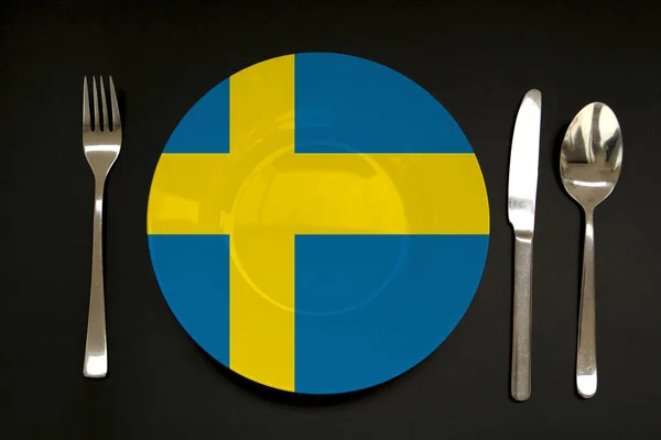 Z Narodową banderą Szwecji, kopiowaniem przestrzeni — Zdjęcie stockowe
