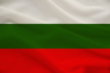 rüzgar kıvrımları, seyahat konsepti, göç, siyaset ile narin ipek Bulgaristan ulusal bayrağı