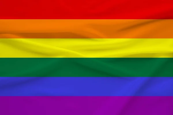 ΛΟΑΤ ουράνιο τόξο σημαία, σημαία υπερηφάνειας, ελευθερία σημαία-το διεθνές σύμβολο της λεσβιακής, ομοφυλοφιλίας, αμφιφυλόφιλων και τρανσέξουαλ Κοινότητα, η έννοια του κινήματος για τα ανθρώπινα δικαιώματα — Φωτογραφία Αρχείου