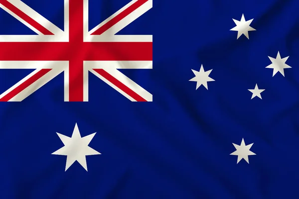 Beautiful australia flag on delicate silk with soft folds in the wind — Stock Photo, Image