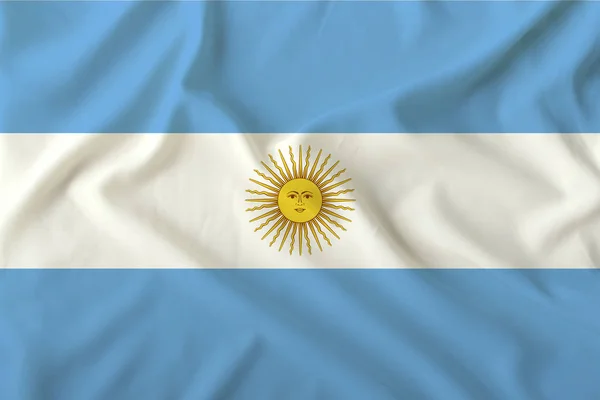 Красивий прапор Аргентини на тонкому шовку з м'якими складками на вітрі — стокове фото