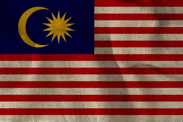 Bandeira nacional da Malásia, um símbolo do turismo, imigração, política — Fotografia de Stock