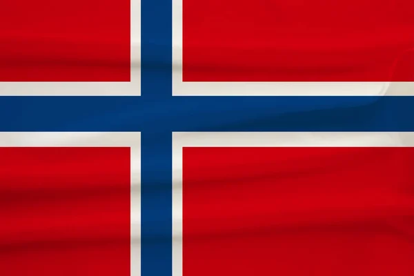 National flag of the country Norway on gentle silk with wind folds, travel concept, immigration, politics — Stock Photo, Image