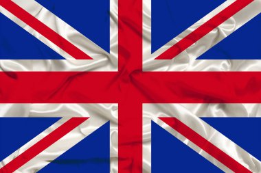 yumuşak kıvrımlar, yakın çekim, kopyalama alanı ile yumuşak kürk üzerinde Büyük Britanya güzel ulusal bayrak