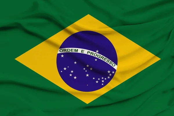 Bandeira nacional do Brasil, um símbolo de férias, imigração, política — Fotografia de Stock