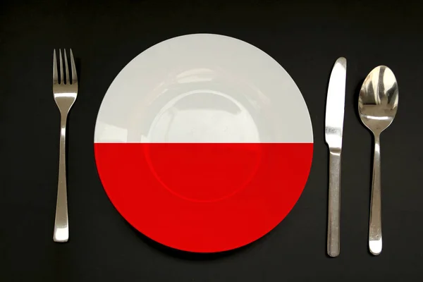 Targa con la bandiera nazionale di stato della Polonia, spazio copia — Foto Stock