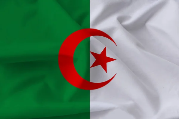 National flag of Algeria, a symbol of vacation, immigration, politics — Stock Photo, Image