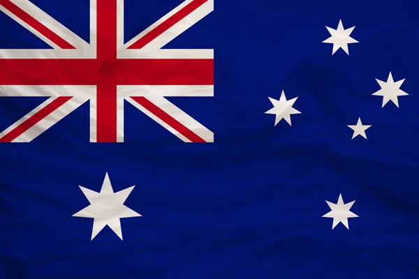 Bandera nacional de Australia sobre delicada seda con pliegues de viento, concepto de viaje, inmigración, política — Foto de Stock