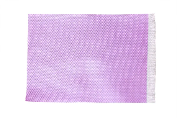 Sample of purple fabric on a white background, isolate, close-up, copy space — Stock Photo, Image