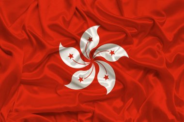 yumuşak perdeler ile narin parlak ipek Macau ulusal bayrağı güzel fotoğraf, devlet gücü kavramı, ülke hayatı, yatay, yakın çekim, kopyalama alanı