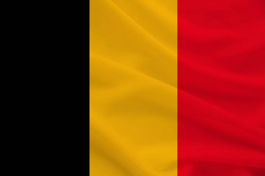 rüzgar kıvrımları ile nazik ipek belçika ulusal bayrağı, seyahat konsepti, göç, siyaset, kopya alanı, yakın çekim