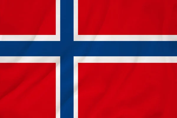 National flag of the country Norway on gentle silk with wind folds, travel concept, immigration, politics — Stock Photo, Image