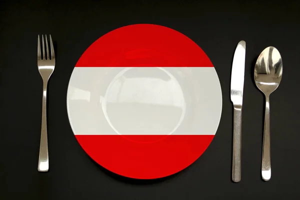 Placa con la bandera nacional de Austria, espacio para copiar — Foto de Stock