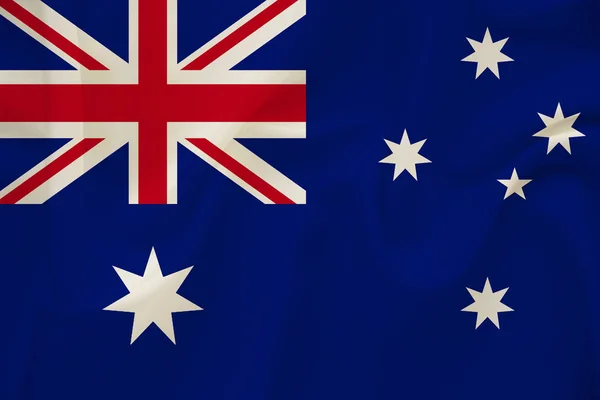 Bandera nacional de Australia sobre delicada seda con pliegues de viento, concepto de viaje, inmigración, política — Foto de Stock