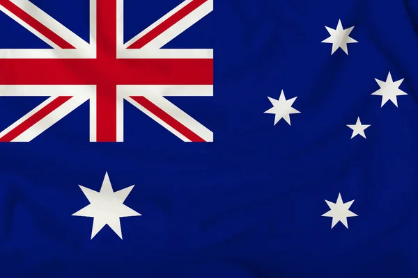 Gyönyörű Ausztrália zászló finom selyem puha redők a szélben — Stock Fotó