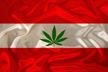 kenevir yeşil yaprak ve avusturya güzel ipek ulusal bayrak, tıbbi esrar kavramı, uyuşturucu yasallaştırma, uyuşturucu kaçakçılığı suçu, yakın çekim