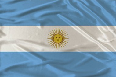 rüzgar kıvrımları, seyahat konsepti, göç, siyaset ile narin ipek Arjantin ulusal bayrağı