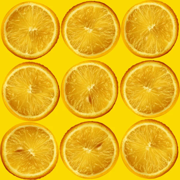 Collage of many photos yellow circle of lemon with a seed, close-up, copy space, seamless texture for wallpaper, for a designer — Stock Photo, Image