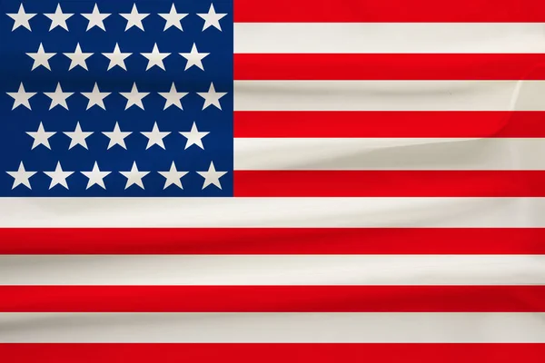 Bandeira nacional do país dos EUA em seda suave com dobras de vento, conceito de viagem, imigração, política — Fotografia de Stock