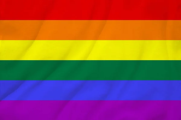 LGBT-Duhová vlajka, vlajka pýchy, vlajka svobody-mezinárodní symbol lesbičky, gayů, bisexuálů a transsexuální komunity, koncepce hnutí za lidská práva — Stock fotografie