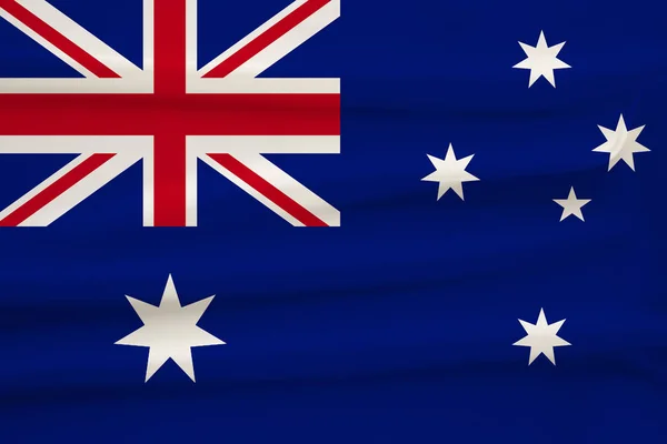 National flag of Australia on delicate silk with wind folds, travel concept, immigration, politics — Stock Photo, Image