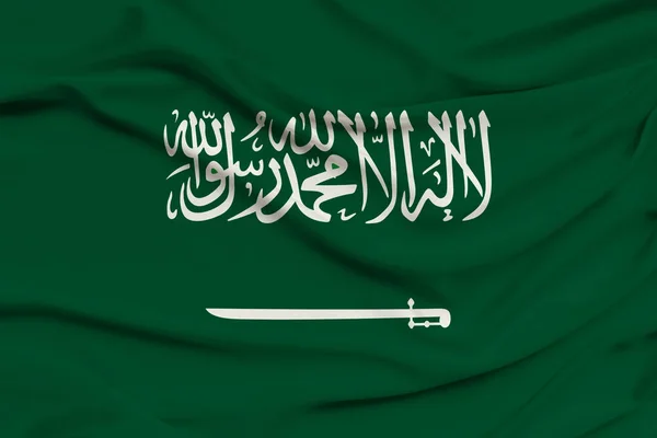 Szaúd-Arábia nemzeti lobogója, a turizmus, a bevándorlás és a politikai menedékjog szimbóluma — Stock Fotó
