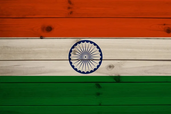 Beau drapeau national coloré de l'état de l'Inde, concept de tourisme, économie et politique, gros plan — Photo