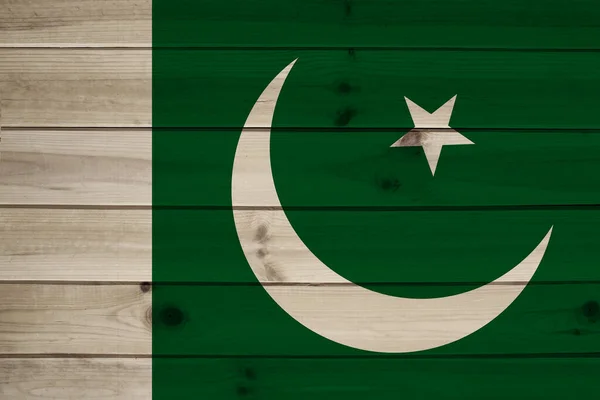 Schönes foto der pakistanischen nationalflagge, das konzept der staatskraft, das leben auf dem land, horizontal, nahaufnahme, kopierraum — Stockfoto