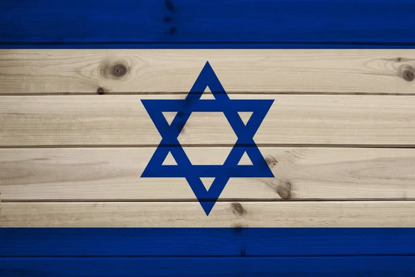 Foto van de nationale vlag van Israël op een luxe textuur van satijn, zijde met golven, plooien en hoogtepunten, close-up, kopieer ruimte, concept van reizen, economie en staatsbeleid, illustratie — Stockfoto