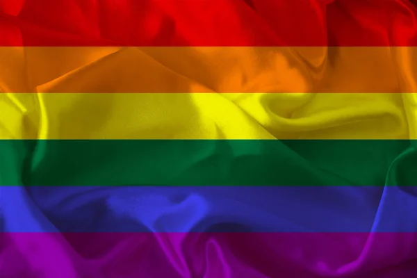 Bow flag, Pride flag, Freedom flag - den internationella symbolen för lesbiska, homosexuella, bisexuella och transpersoner, begreppet mänskliga rättigheter — Stockfoto