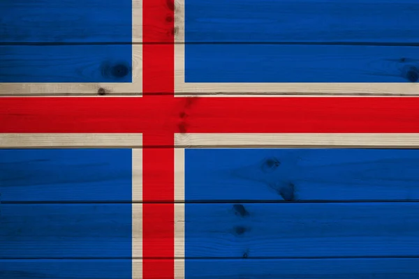 Iceland hermosa bandera nacional de color del estado, concepto de turismo, economía y política, primer plano — Foto de Stock