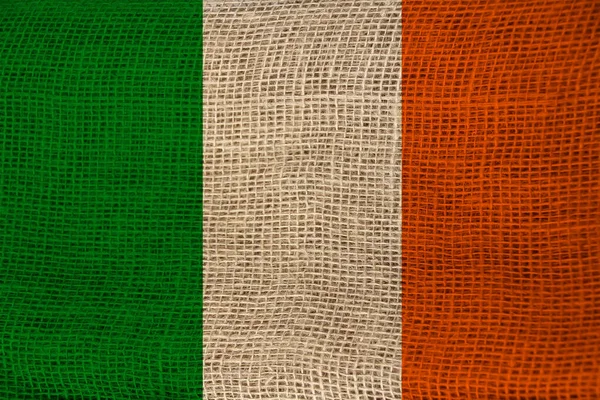 직물에 감색된 현대 아일랜드 주의 아름다운 국기 사진, 관광, 이민, 경제 및 정치 개념, 폐쇄 — 스톡 사진