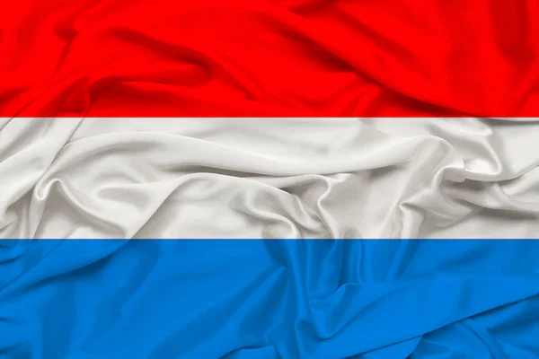 Красивая Фотография Люксембургского Национального Флага Тонком Блестящем Шелке Мягкими Драпировками — стоковое фото