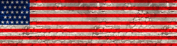 Panorama Sem Emenda Bandeira Nacional Estado Americano Sobre Textura Áspero — Fotografia de Stock