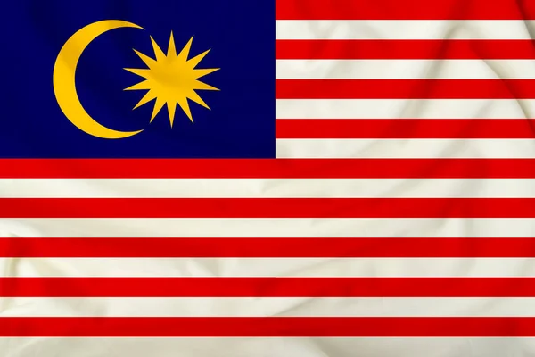 マレーシアの国旗を絹の布の上に折り曲げ 政治の象徴として — ストック写真