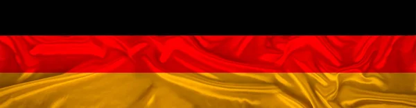 Lange Panorama Van Nationale Vlag Van Staat Duitsland Delicate Zijde — Stockfoto