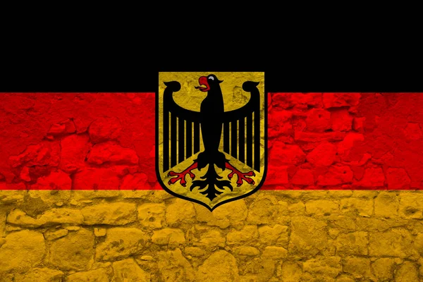 National Flag State Germany Old Stone Wall Cracks Concept Tourism — Stock Photo, Image